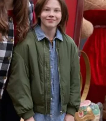 Mystery on Mistletoe Lane 2023 Logan Pierce Green Bomber Jacket