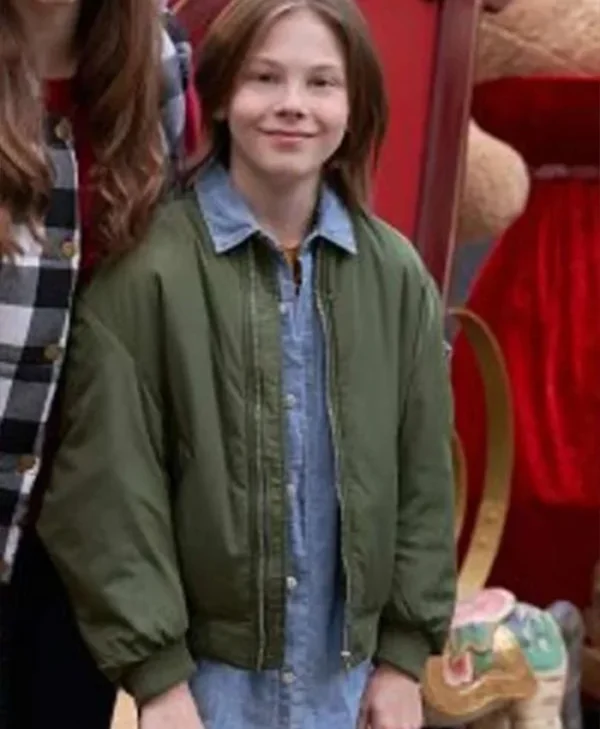 Mystery on Mistletoe Lane 2023 Logan Pierce Green Bomber Jacket