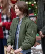 Mystery on Mistletoe Lane 2023 Logan Pierce Green Bomber Jacket