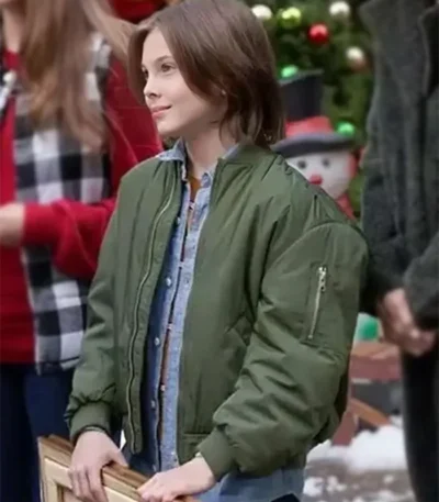 Mystery on Mistletoe Lane 2023 Logan Pierce Green Bomber Jacket