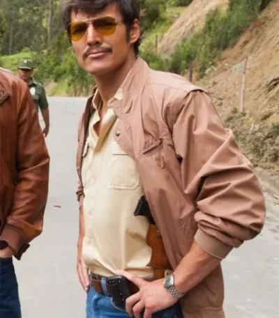 Narcos Pedro Pascal Brown Cotton Jacket