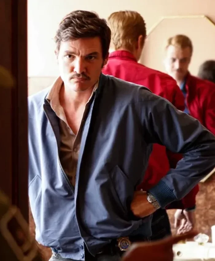 Narcos Pedro Pascal Blue Cotton Bomber Jacket Narcos Pedro Pascal Blue Cotton Bomber Jacket