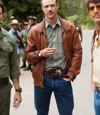 Narcos Steve Murphy Brown Bomber Leather Jacket