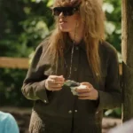 Natasha Lyonne Poker Face Green Fringe Jacket