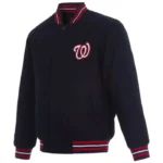 Navy Washington Nationals Wool Letterman Jacket