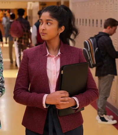 Never have I Ever S04 Devi Vishwakumar Maroon Blazer