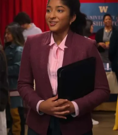 Never have I Ever S04 Devi Vishwakumar Maroon Blazer