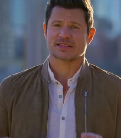 Nick Lachey Love Is Blind S08 Brown Bomber Jacket