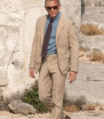 No Time To Die James Bond Corduroy Beige Suit