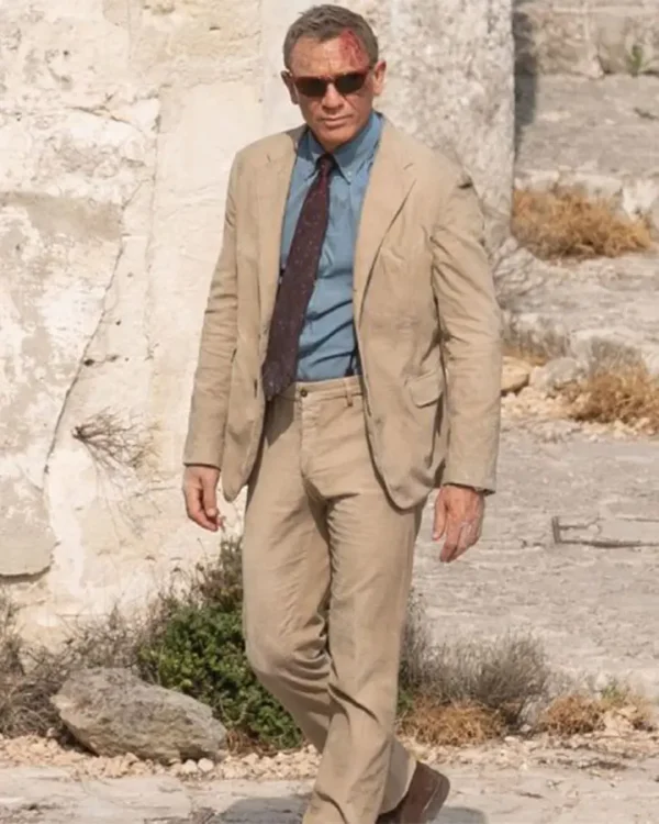 No Time To Die James Bond Corduroy Beige Suit
