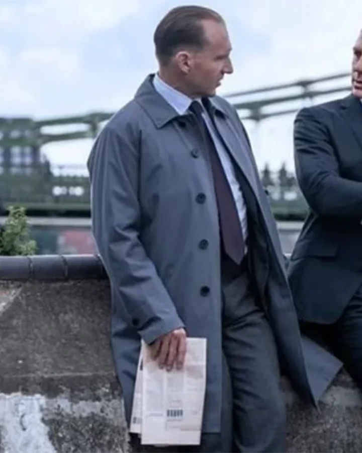 No Time to Die Agent M Grey Mid Length Coat No Time to Die Agent M Grey Mid Length Coat