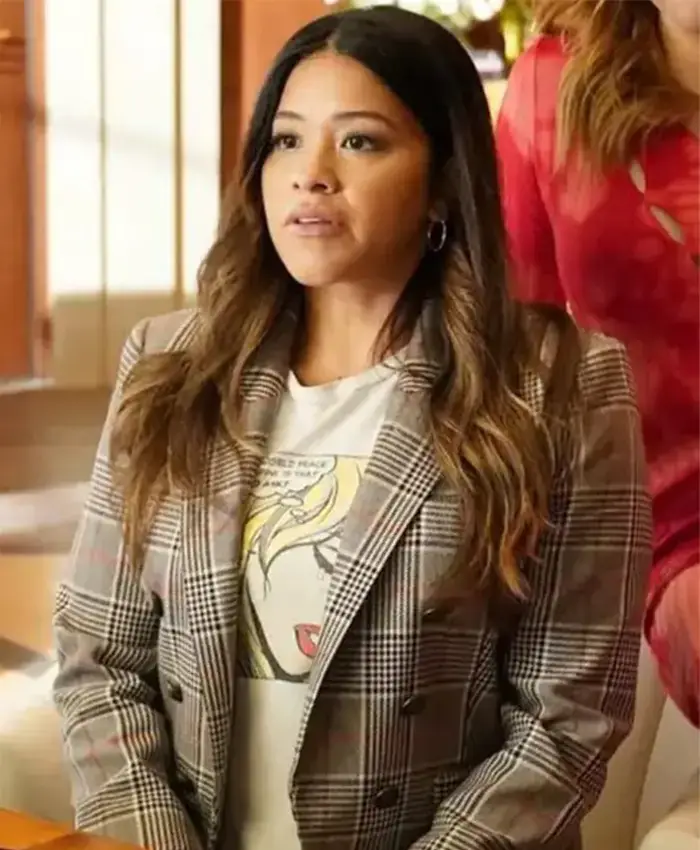 Not Dead Yet 2023 S01 Nell Serrano Grey Plaid Blazer Not Dead Yet 2023 S01 Nell Serrano Grey Plaid Blazer