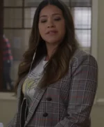 Not Dead Yet 2023 S01 Nell Serrano Grey Plaid Blazer