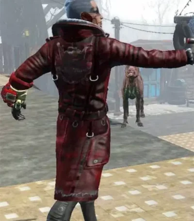 Nuka Raider Fallout 4 Red Long Leather Coat