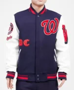 Old English Washington Nationals Varsity Jacket