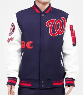 Old English Washington Nationals Varsity Jacket