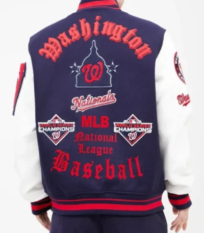 Old English Washington Nationals Varsity Jacket