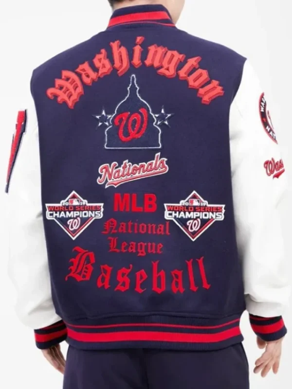 Old English Washington Nationals Varsity Jacket