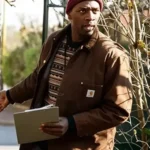 Omar Sy Lupin 2023 Brown Cotton Jacket
