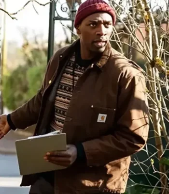 Omar Sy Lupin 2023 Brown Cotton Jacket