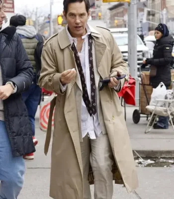 Only Murders in the Building S03 Paul Rudd Beige Coat