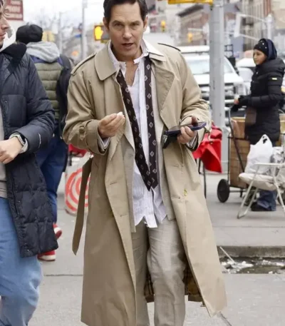 Only Murders in the Building S03 Paul Rudd Beige Coat