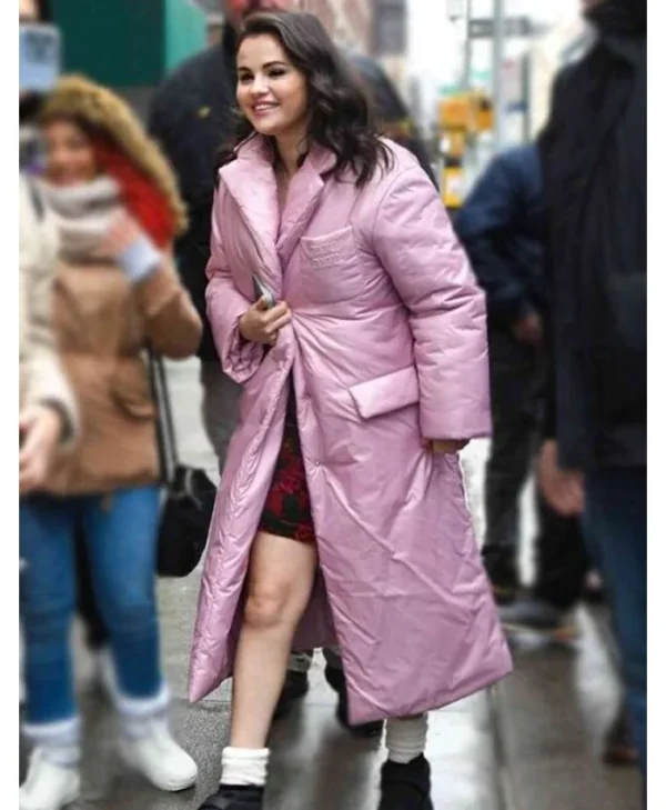 Only Murders in the Building S03 Selena Gomez Pink Puffer Coat