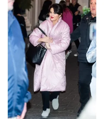 Only Murders in the Building S03 Selena Gomez Pink Puffer Coat