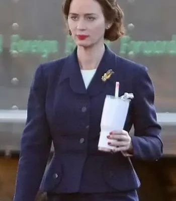 Oppenheimer 2023 Emily Blunt Blue Coat