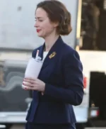 Oppenheimer 2023 Emily Blunt Blue Coat
