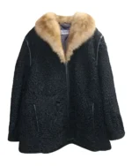 Original Sheep Fur Collar Persian Lamb Fur Coat For Men
