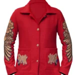 Oscar 2023 Daniel Kwan Red Wool Punk Suit
