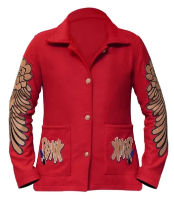 Oscar 2023 Daniel Kwan Red Wool Punk Suit