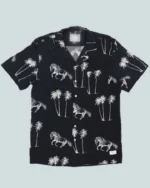 Outer Banks Horse And Palm Print Cotton Shirt