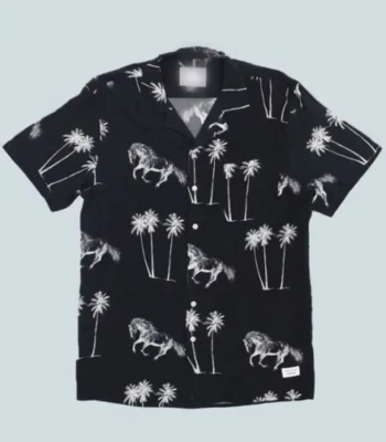 Outer Banks Horse And Palm Print Cotton Shirt