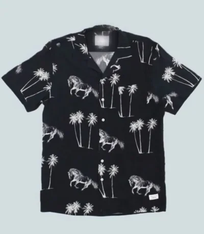 Outer Banks Horse And Palm Print Cotton Shirt