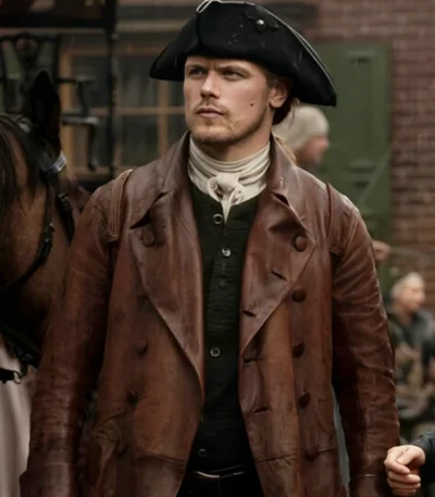 Outlander S07 Jamie Fraser Brown Leather Coat