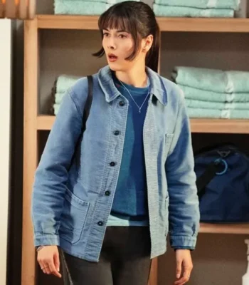Patti Harrison Poker Face S02 Blue Jacket