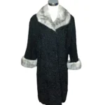 Persian Lamb With Mink Fur Cuffs & Collar Women Trench Coat