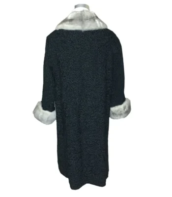 Persian Lamb With Mink Fur Cuffs & Collar Women Trench Coat