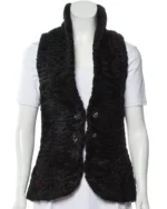 Persian Lamb Women Shawl Lapel Fur Waistcoat Vest
