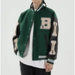 Pete Lowe Hip Hop Green Wool Varsity Jacket