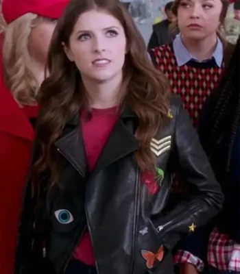 Pitch Perfect 3 Beca Black Patches Leather Jacket