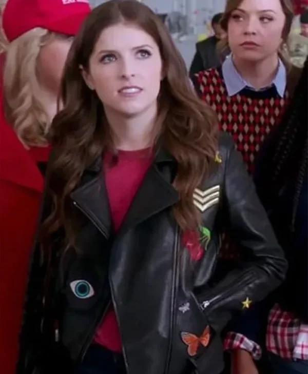 Pitch Perfect 3 Beca Black Patches Leather Jacket