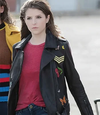 Pitch Perfect 3 Beca Black Patches Leather Jacket
