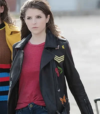 Pitch Perfect 3 Beca Black Patches Leather Jacket