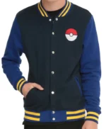 Pokemon Go Trainer Logo Blue Letterman Varsity Jacket