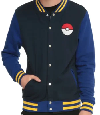 Pokemon Go Trainer Logo Blue Letterman Varsity Jacket