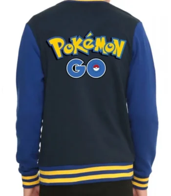 Pokemon Go Trainer Logo Blue Letterman Varsity Jacket