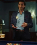 Poker Face 2023 Adrien Brody Blue Plaid Blazer